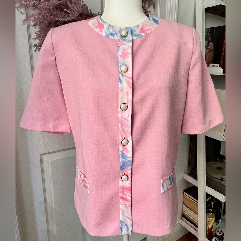 Vintage pink short-sleeved blazer